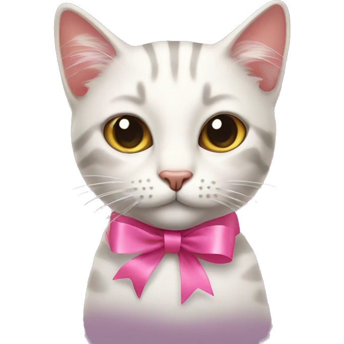 cat with pink ribbon emoji