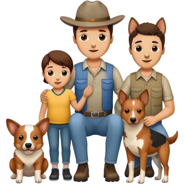 Australia heeler one mom one son one dad emoji
