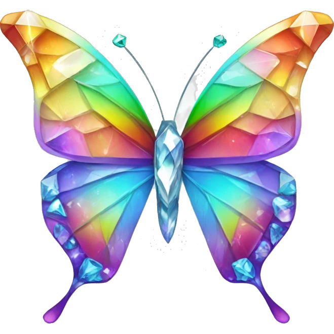 One Rainbow-Diamond-Gem-Butterfly-Crystal-Fly emoji