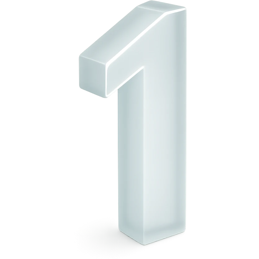 The number 1 in a thin font emoji