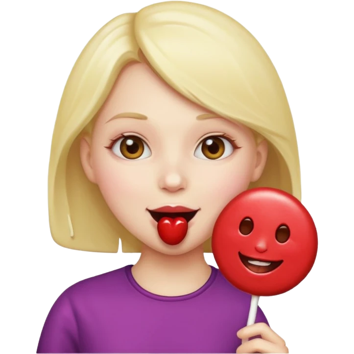 Emoji girl sucking lolipop emoji