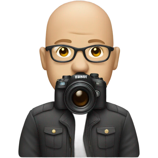 Bald photographer emoji