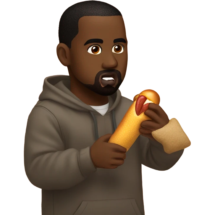 Kanye west eating a corn dog  emoji