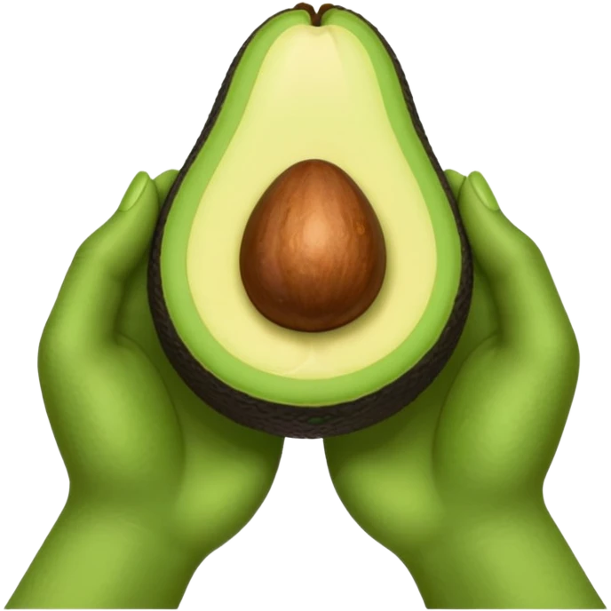 hands holding a so small avocado emoji