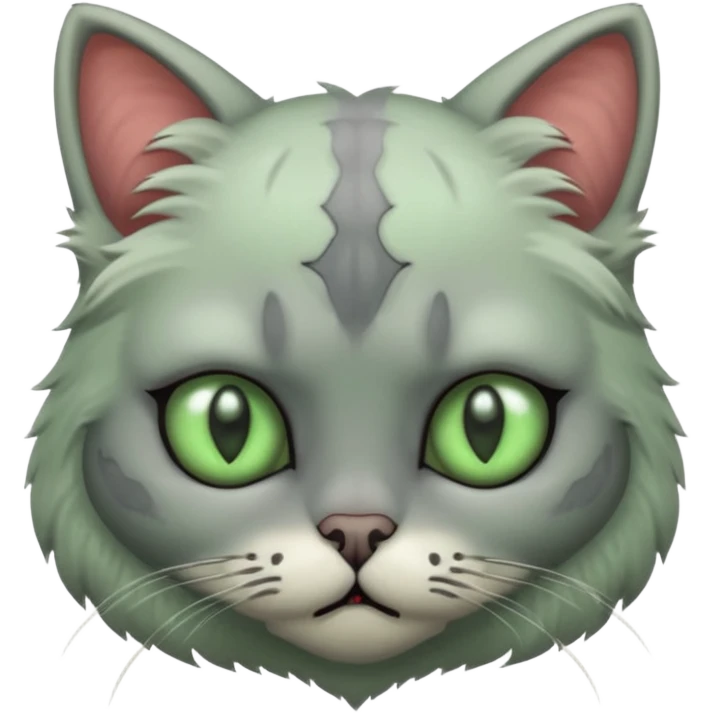 a super cute zombie cat, look sad but not danger emoji
