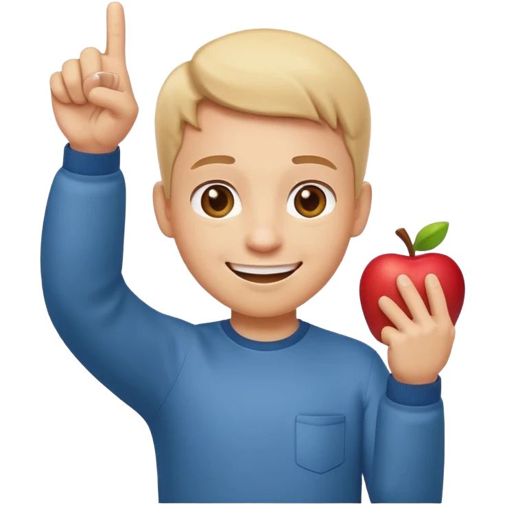 emoji of a happy cartoon person pointing downward toward the ground with both hands, standing upright, smiling warmly, both index fingers extended and pointing down clearly, simple light background, expressive and playful Apple emoji design showing the meaning “here / down here emoji