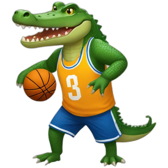 crocodile plays Basketball  emoji