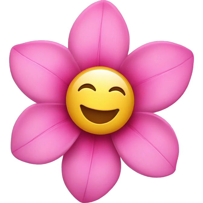 pink flower is smiling emoji