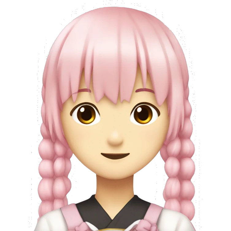 Madoka kaname "light pink hair wit bangs and side ponytail" emoji