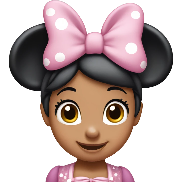 Disney Minnie mouse with light pink bow emoji
