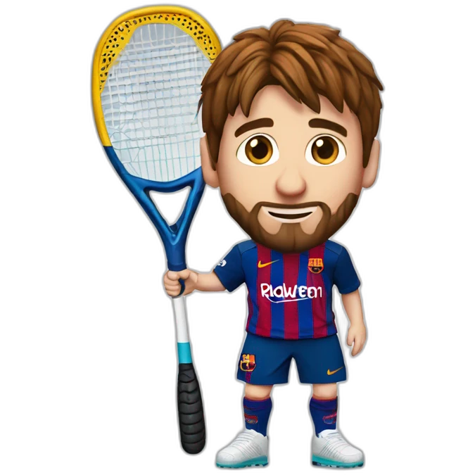 Messi dres Barcelona plays padel emoji