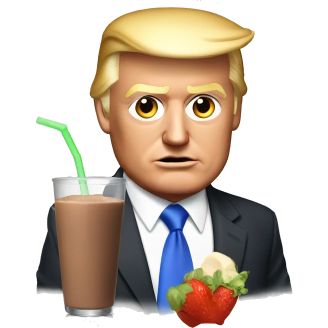 donald trump drinking a protein smoothi emoji