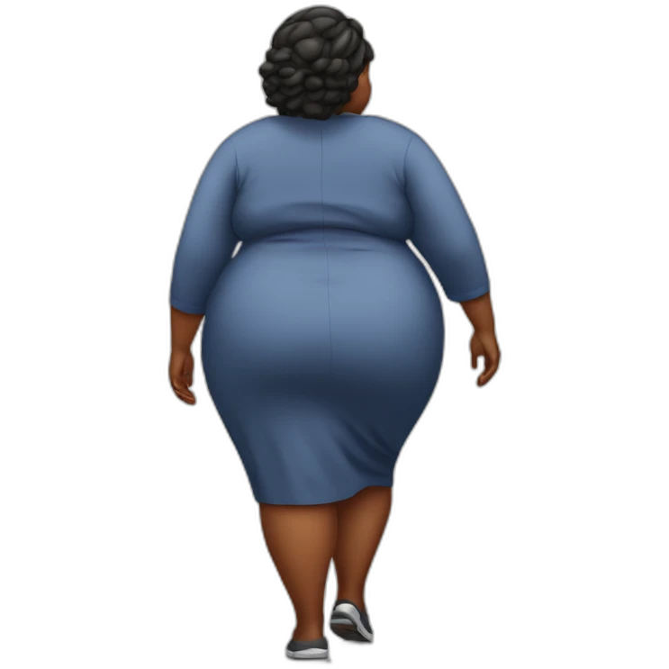 Fat black lady walking away emoji