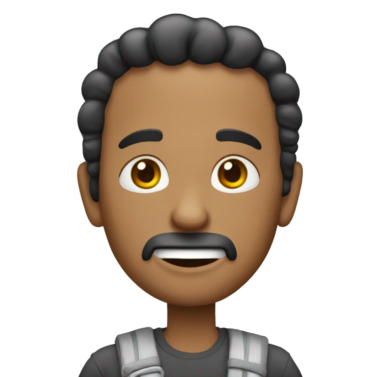 Chico con rulos y una pala emoji