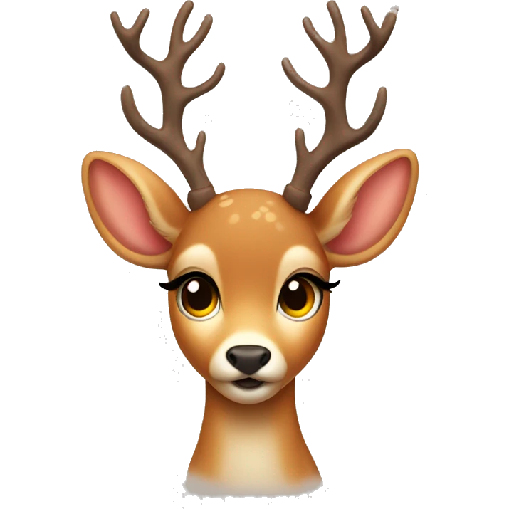 cute deer with eyelashes emoji