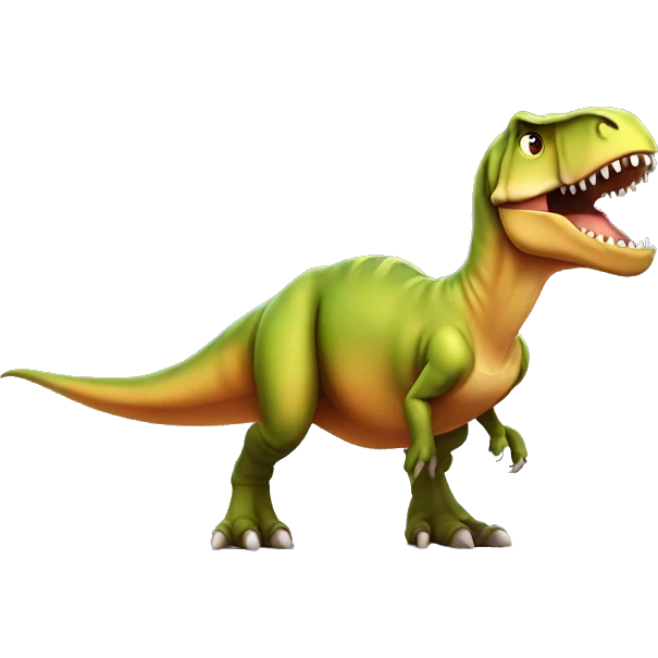 t rex with a top  emoji
