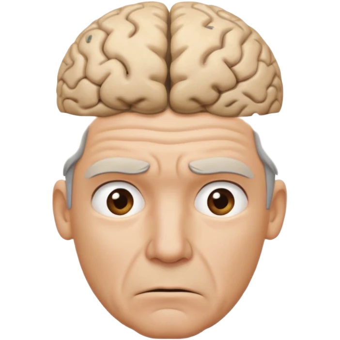 a worried blond man that dont know what to do and with the brain out of your opened head emoji