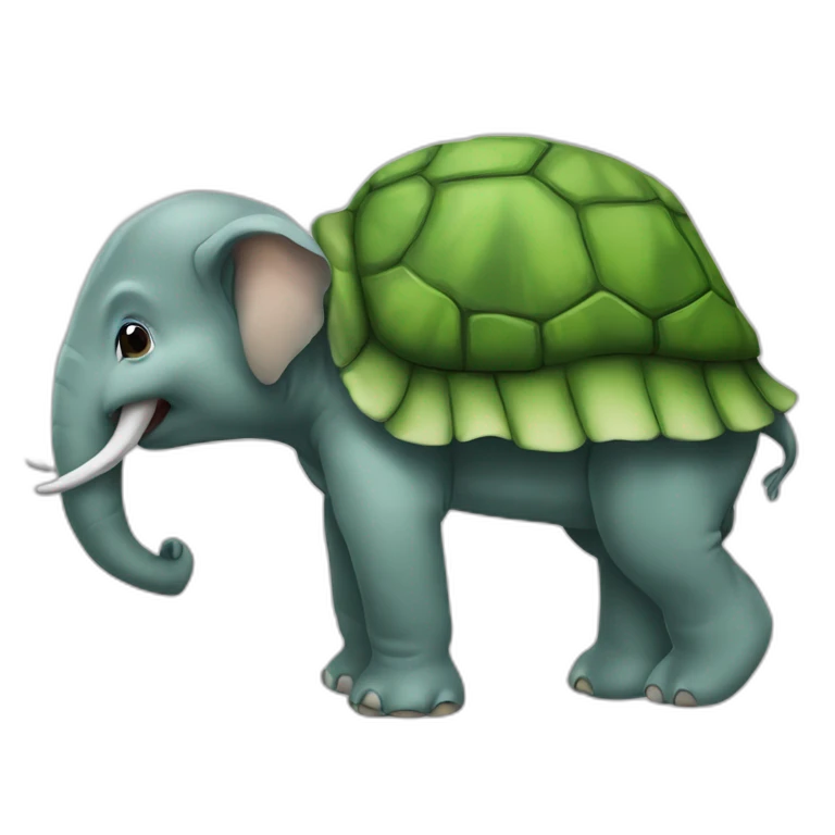 Tortue sur éléphant emoji
