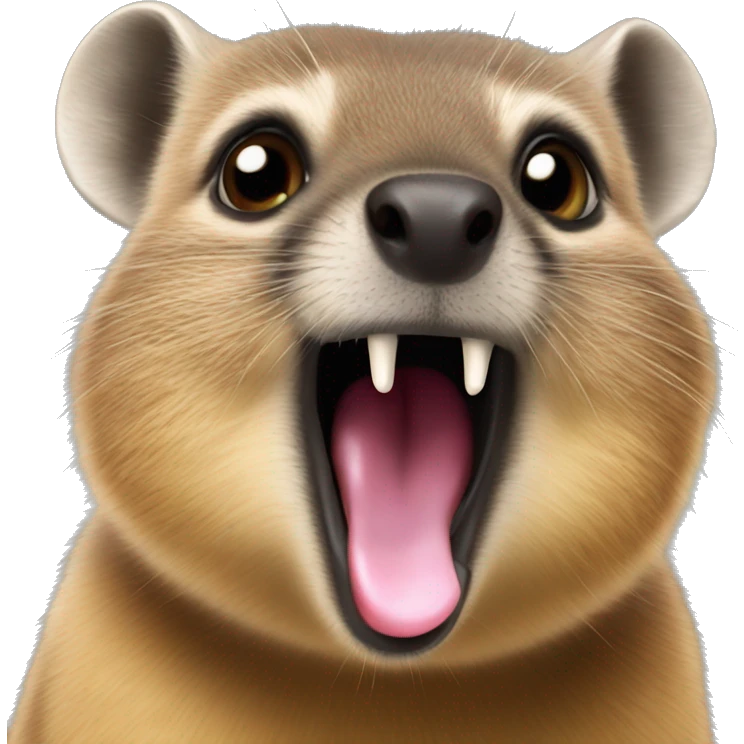 Hyrax sticking tongue out  emoji