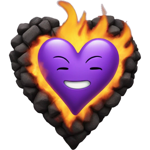 heart, fire, sizzling purple colour. emoji