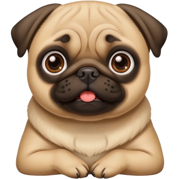 Pug com várias expressões emoji