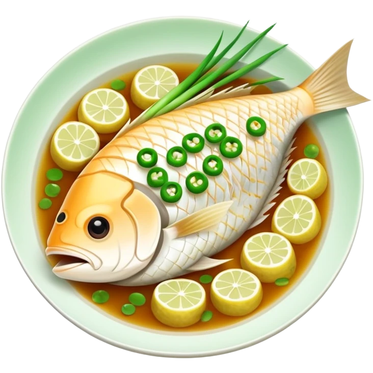 Steamed chinese fish dish  emoji
