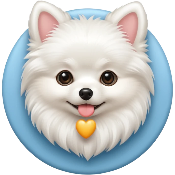 cute fluffy white Pomeranian puppy emoji