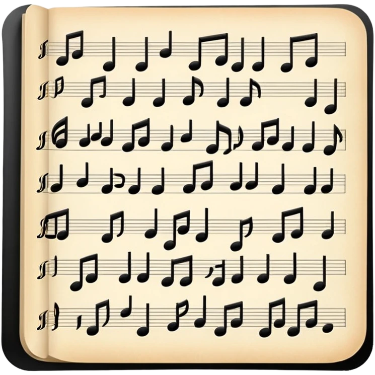 music sheet emoji, the notes are small  emoji