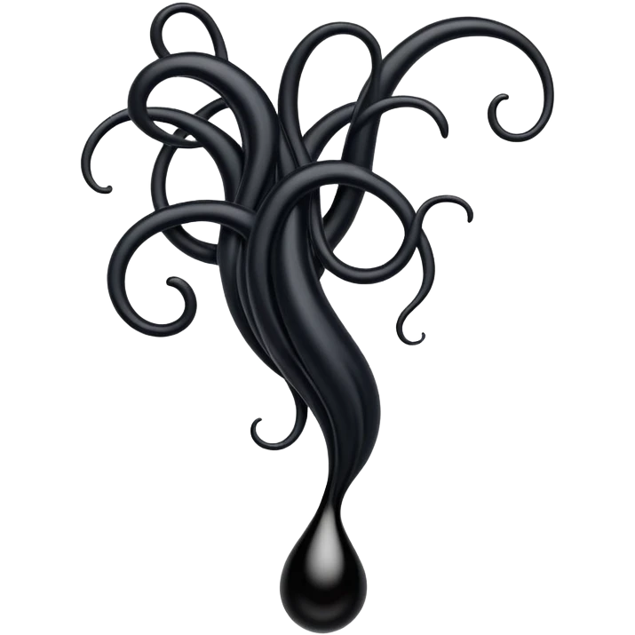 Pitch Black Liquid Oozing around in tendrils emoji