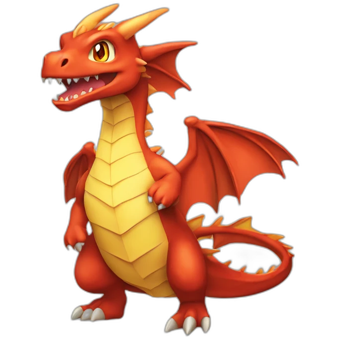 dragon rouge Pokémon dracofeu gros queue en feu emoji