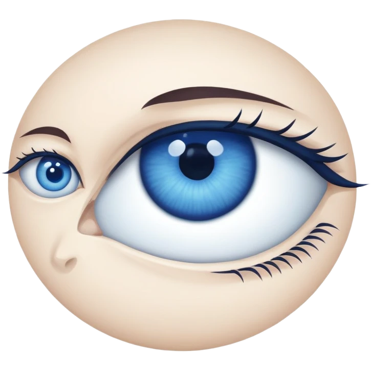 two dark blue eyes of different sizes emoji