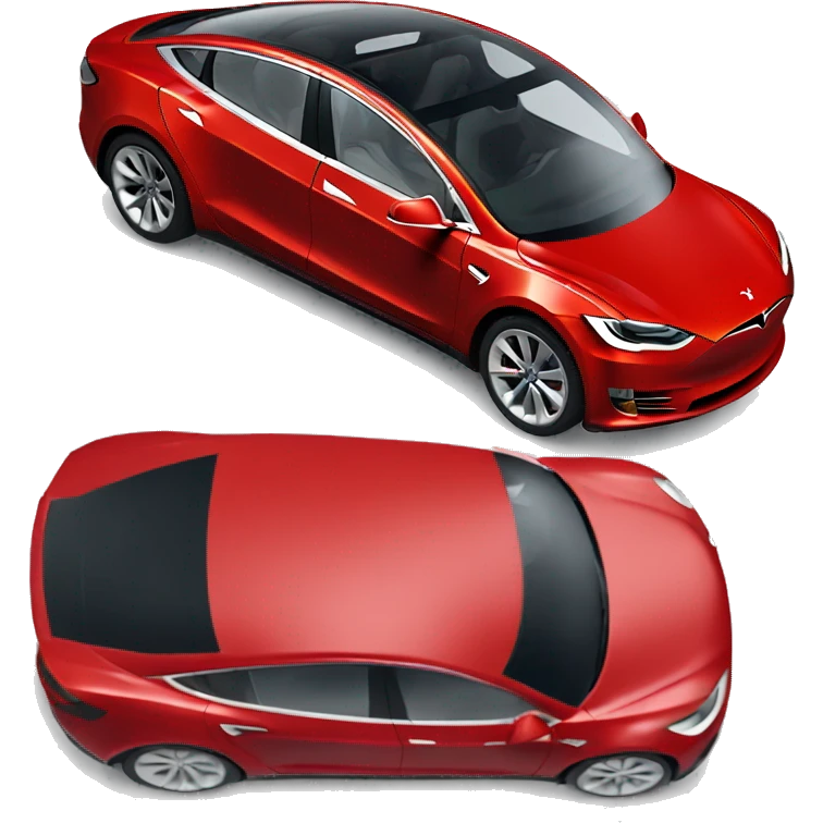 Red tesla car  emoji