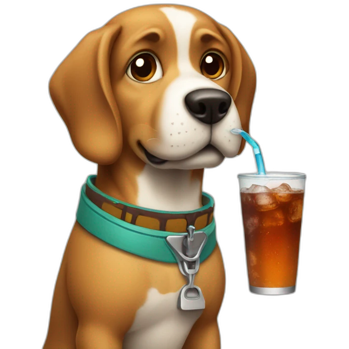 dalmartian dog drinking soda emoji