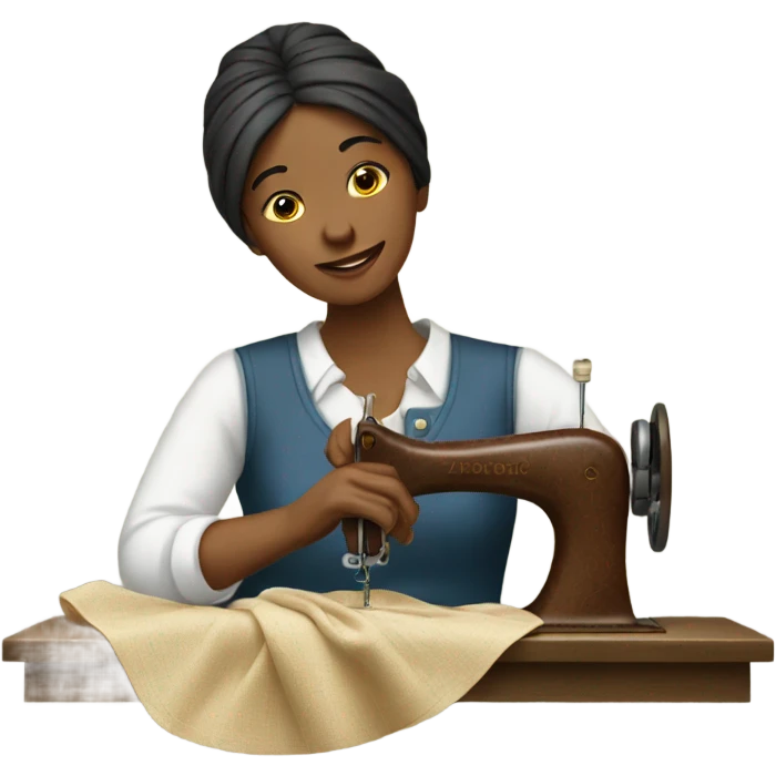 A WOMEN sewing emoji