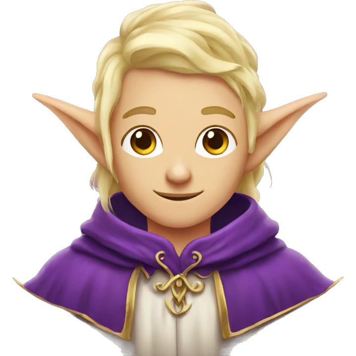 Elf wizard with Elf ears and blonde hair and purple robes emoji