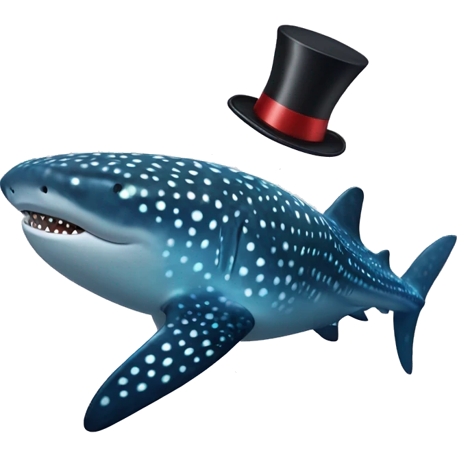Whale Shark with a top hat emoji