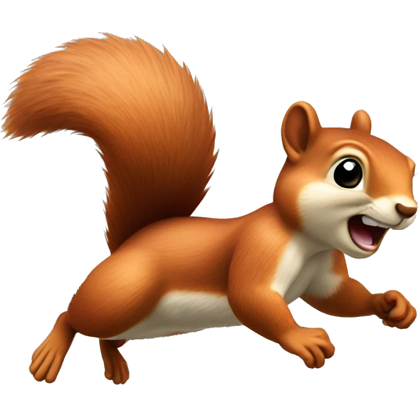female squirrel from the front jumping with big tail
 emoji