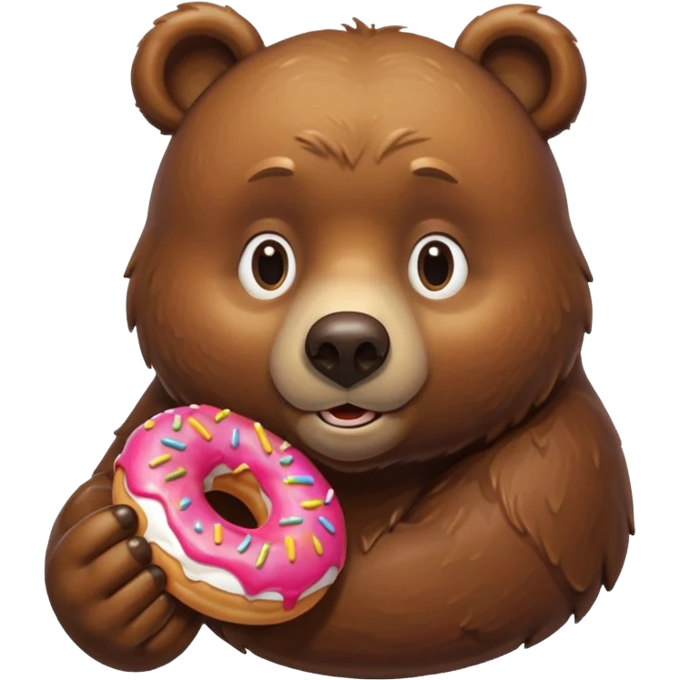 A lazy bear eats donut emoji