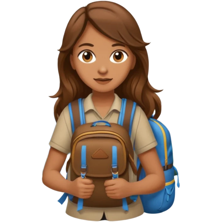 backpacked mountain wanderer woman emoji