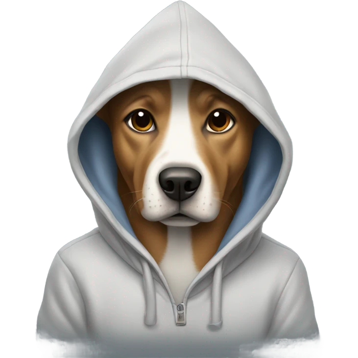 Dog wearing hoddie emoji
