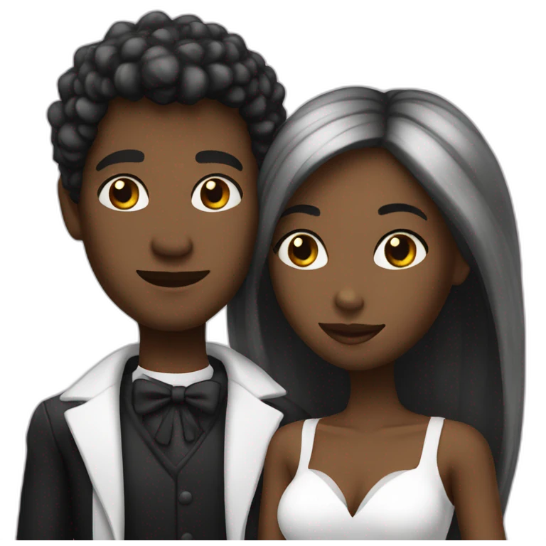 Noire blanc couple emoji