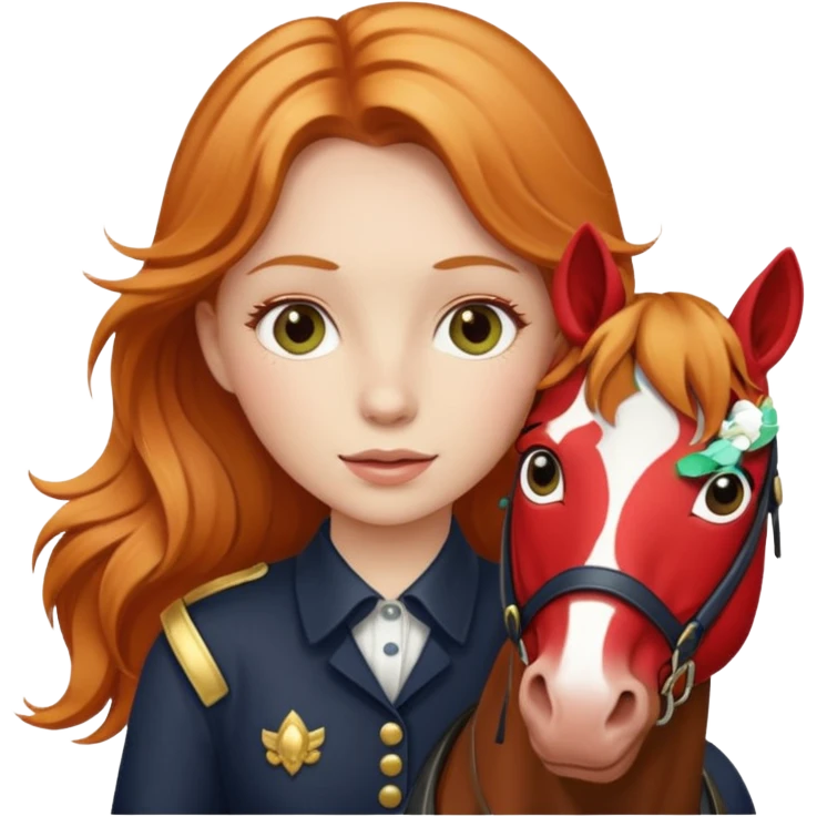 Strawberry blonde girl on horse emoji