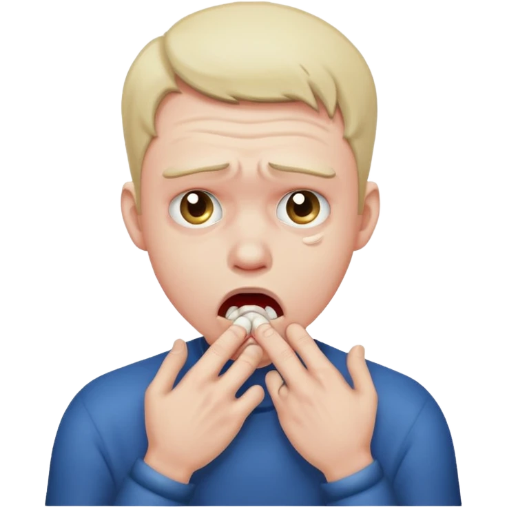 Man choking himself emoji