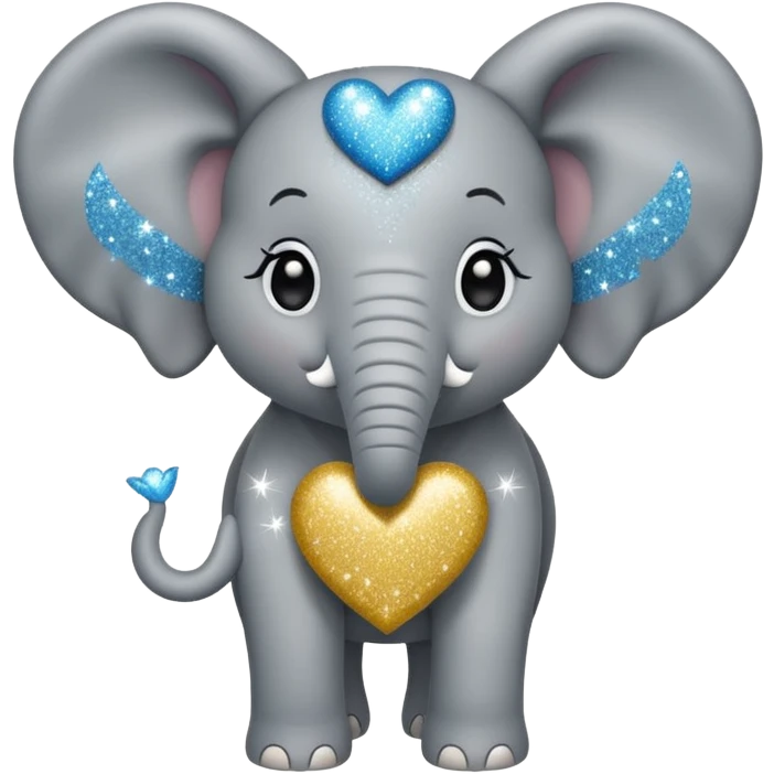 Elephant with glitter heart  emoji