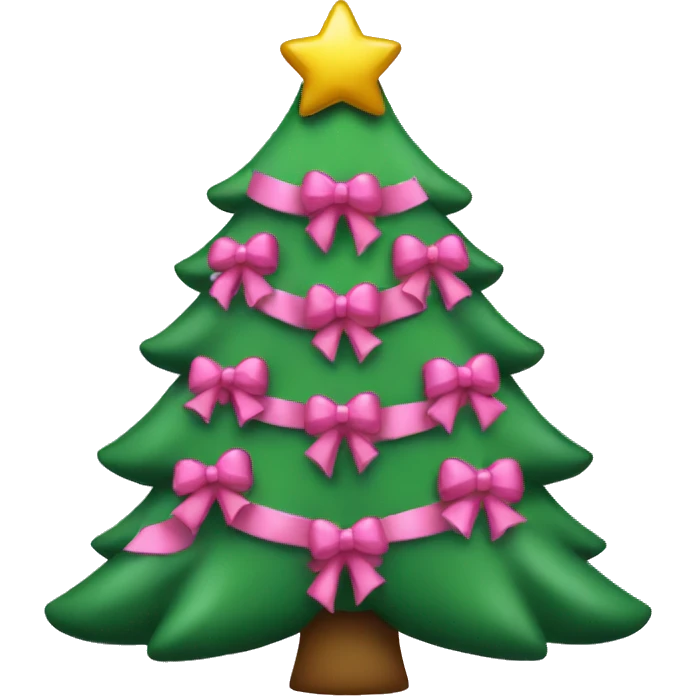 Christmas tree with pink bows emoji