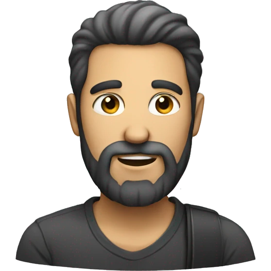 Man with beard and long  emoji