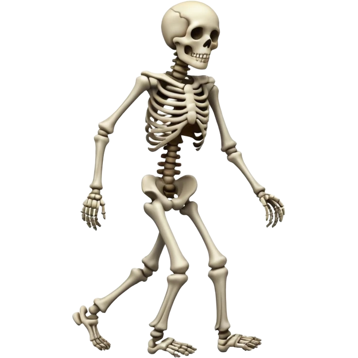 Skeleton walking like a zombie emoji