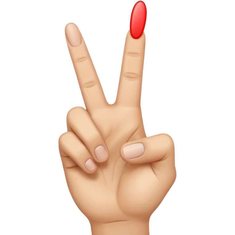 Two fingers hand middle to be on and others off emoji