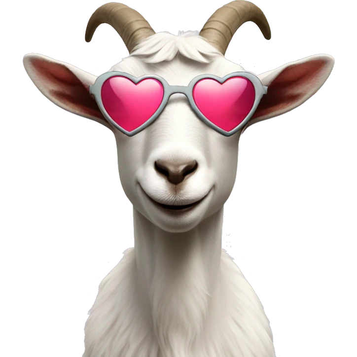 Goat wearing heart sunglasses  emoji