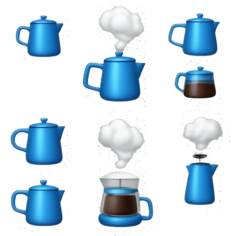 Cafetera de color azul  emoji